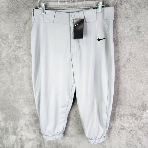 Mens Gray Nike Vapor Pro Baseball Pants 19" Inseam 100% Polyester Size L - Picture 2 of 14